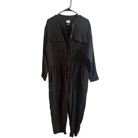 Aritzia Pants - Aritzia Wilfred Orne Jumpsuit Sz M Black Gauze Cotton Great!